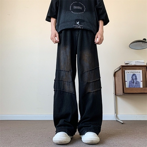 夏季新款高街复古百搭休闲裤美式潮牌宽松牛仔裤男现货 K8083-P60图片