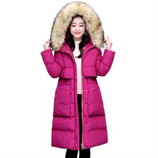 连帽2020年冬季时尚潮流舒适简约个性纯色中长款长袖棉衣，女装棉衣/棉服，香香