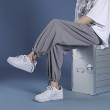 运动裤男宽松束脚潮流夏季休闲薄款八分冰丝裤K680-特批35,男装休闲裤,星座718-1