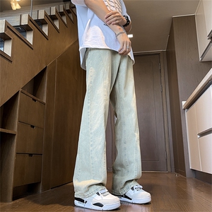 美式高街vibe裤子牛仔裤男直筒工装微喇裤N390-P46图片