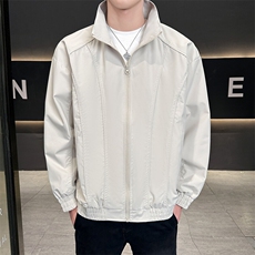 新款中性风户外夹克男立领纯色上衣冲锋衣外套A157B-JK7866-P60，男装夹克，电商A157B