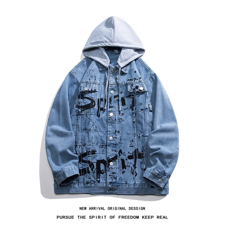JK3013-p85M-5X白底ins牛仔夹克绣花破洞大码男日系CITYBOY,男装夹克,星座103A