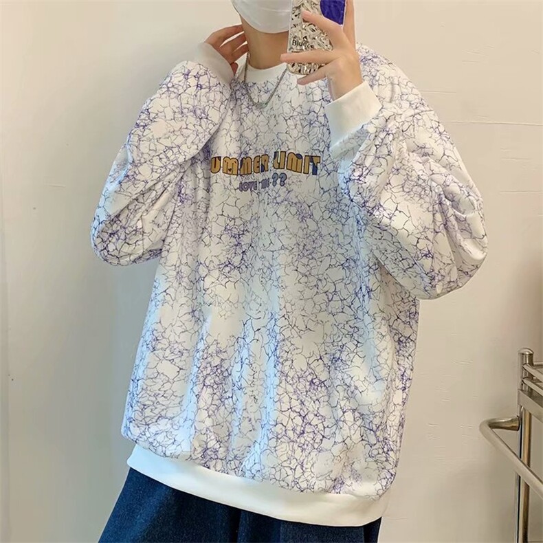 印花外套2021新款卫衣圆领宽松潮牌内搭上衣情侣W1649-P35,男装卫衣,星座512-4