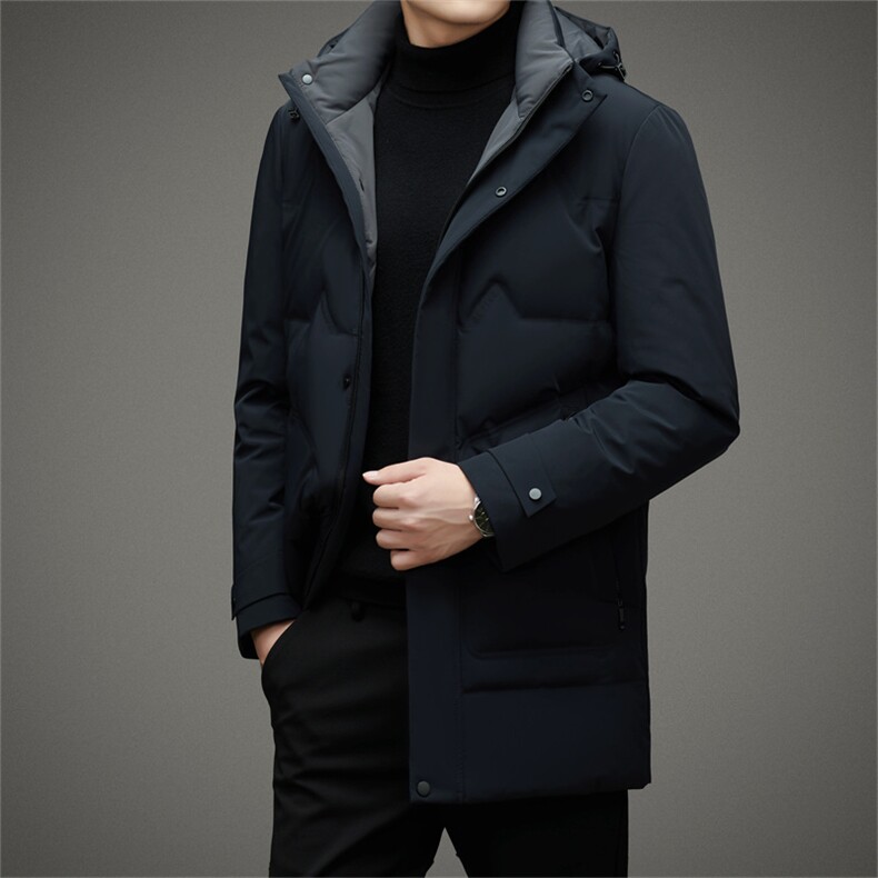 BHYL88208钱塘2020-2中年男士冬季厚款中长款商务休闲羽绒服P235，男装羽绒服，钱塘207-2