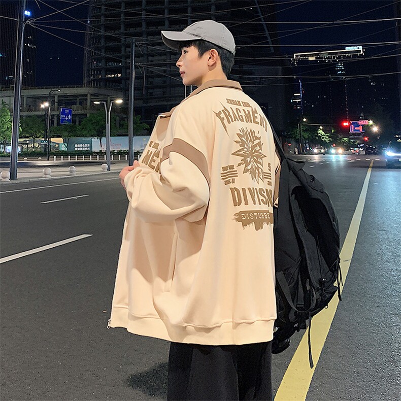 Y5529P55秋季港风开衫卫衣男宽松棒球服男夹克外套,男装卫衣,星座1204-3