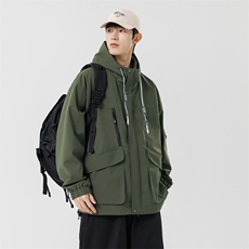 春季现货中性风大码户外夹克男连帽冲锋衣外套DSA157B-J152-P60，男装夹克，电商A157B