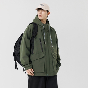 春季现货中性风大码户外夹克男连帽冲锋衣外套DSA157B-J152-P60图片
