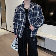 秋冬新款加棉复古休闲格子正反两面穿棉服夹克男M213-P128档口图，男装夹克，电商B267