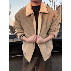 现货冬季美拉德雾面PU皮衣棉服兔毛加绒加厚保暖棉衣MY258/P85，男装皮衣，电商B318