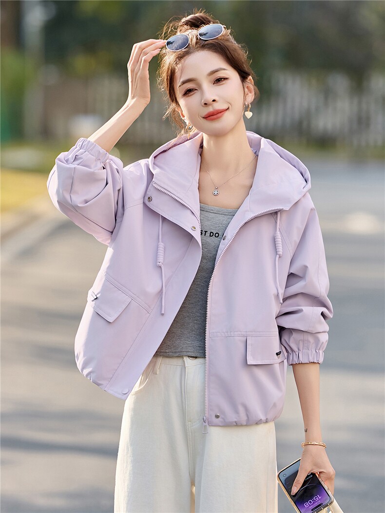 现货！现货12026年春秋新款时尚休闲风短款外套女,女装短外套,以桐