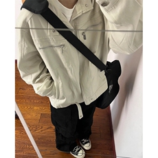 美式白色哈灵顿夹克cleanfit立领牛仔外套痞帅高级感牛仔衣-JK896，男装夹克，星座601-1