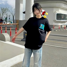 万针全刺绣工艺抖音得物高品质260克重磅纯棉双纱美式高街短袖T恤，男装T恤，电商A486-1