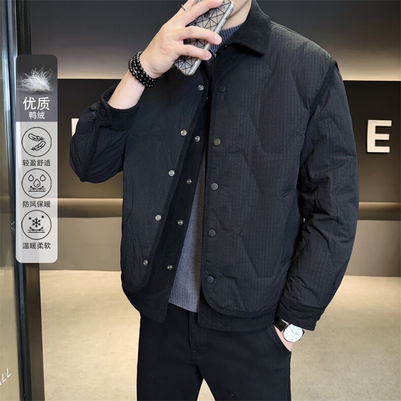 标羽绒服男冬季潮流翻领外套男士8688-P175(非标)215（标）,男装羽绒服,电商D327