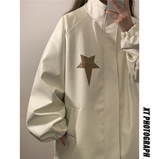 中性风鳄鱼纹印花字母设计大码潮流休闲夹克男JK77746P85控128，男装夹克，星座227-7