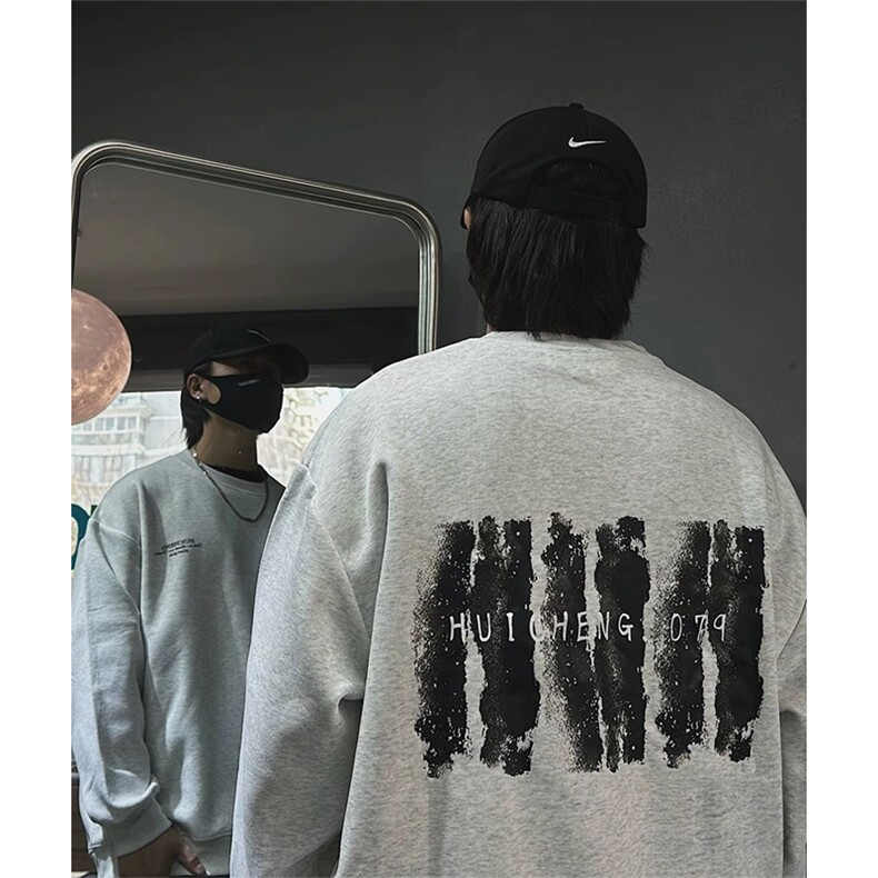 抖音得物现货高品质美式宽松圆领印花卫衣新款重磅卫衣ADY118,男装卫衣,电商A443