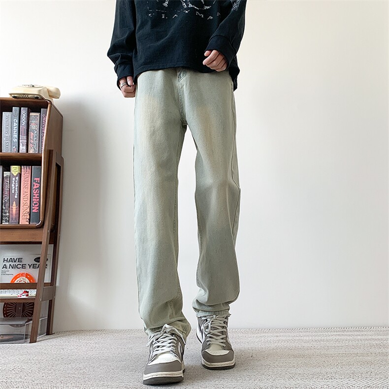 现货主推款加大码纯色直筒牛仔裤男XZ-310A-2BK305P50控78,男装牛仔裤,星座310A-2