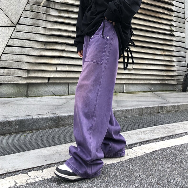 美式牛仔裤男直筒宽松ins潮牌秋季高级感阔腿休闲长裤N08116-P50,男装牛仔裤,星座308B-1