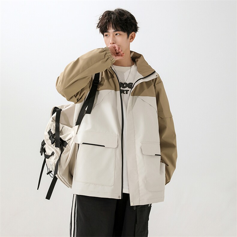 户外无影墙连帽撞色冲锋衣情侣外套防风登山服夹克男YHJK8825-P75,男装夹克,星座717