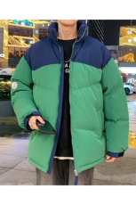 港风潮牌新款拼色立领棉服潮流保暖棉衣M071-P85控118，男装棉衣，星座717