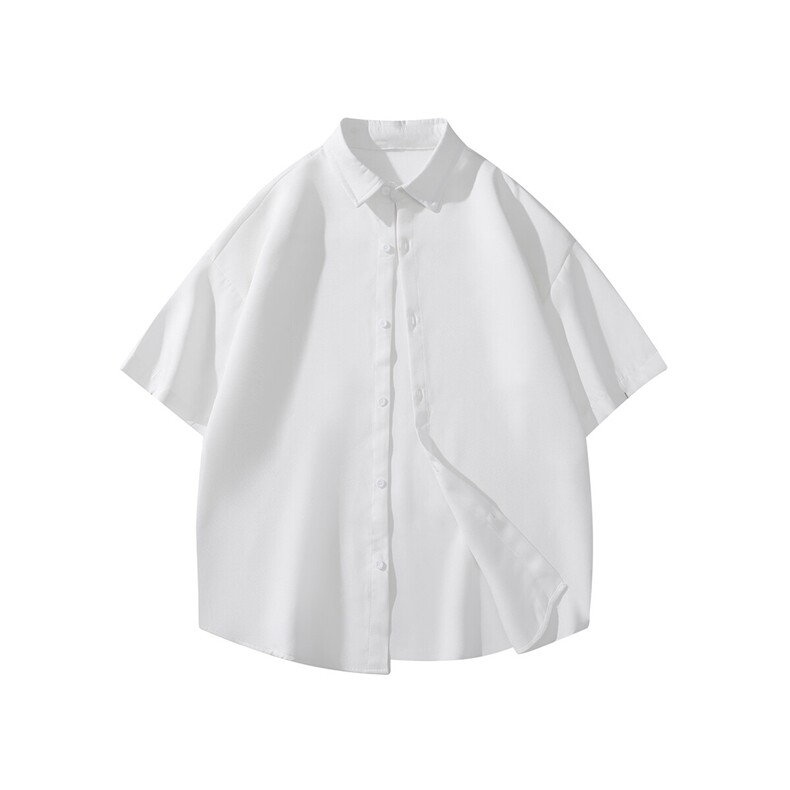 港风大码美式vibe潮牌痞帅翻领短袖衬衫男XZ213-CS8808-P35控48，男装T恤，星座213