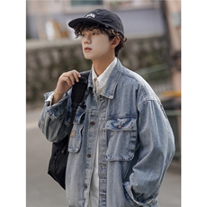 24款工装牛仔夹克大口袋休闲潮流外套上衣N998/P85，男装夹克，星座202