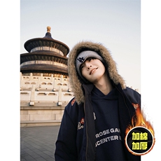 现货高品质美式高街重磅刺绣座山雕大毛毛领棉衣男女加厚棉服外套，男装棉衣，电商A486