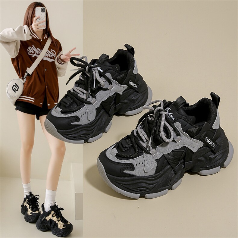 新款老爹鞋女2025春学生运动跑步休闲鞋厚底增高鞋女，女鞋休闲鞋，星座1407-3