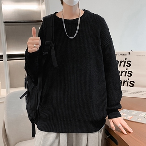 毛衣男圆领套头打底衫宽松韩版港风日系针织线衣1001-1-M608-P38图片