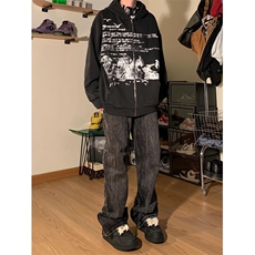 【有货】165CC-特P58水洗做旧开衫卫衣男连帽外套，男装卫衣，星座1007（原301D）