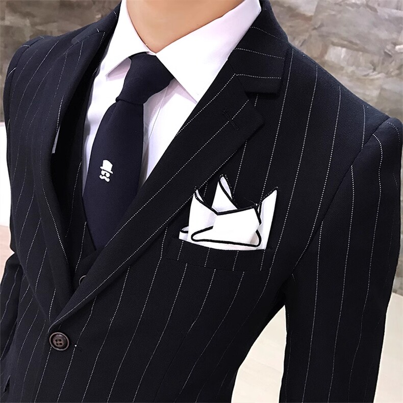 条纹男装西服套装礼服三件套修身新郎6388-P285,男装西服,星座1012