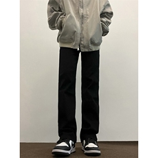 B221美式高街水泥灰弹力直筒牛仔裤LK24146-P60控79加绒P70控99，男装牛仔裤，电商B221