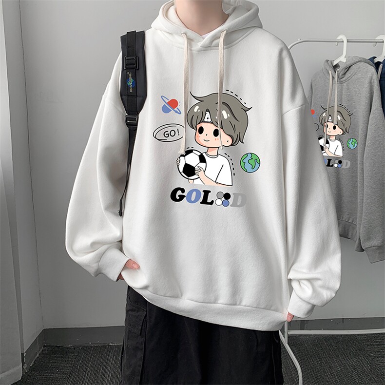WY2207-P35加绒款-P40纯棉连帽卫衣男大码运动帽衫宽松薄外套男,男装卫衣,电商A040