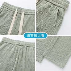 夏季针织垂感冰丝薄款休闲裤白底平铺图现货C323-1-K619-TP35，男装休闲裤，电商C323-1