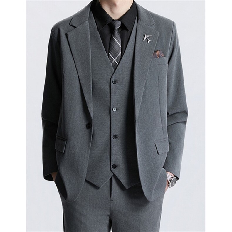 西装套装男士帅气青少年商务休闲新郎结婚礼西服三件套TZ01,男装西服套装,星座1116A（原606A-3）