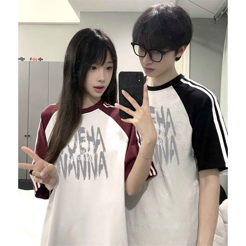 2025美式220克三条杠撞色短袖T恤网图C403A-ZST2615特P25,男装T恤,电商C403A
