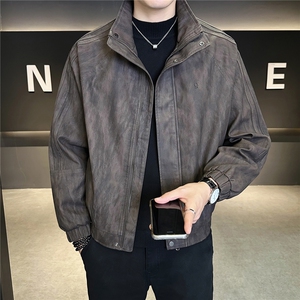 2026新款春季美式复古皮衣外套男款立领机车皮夹克A313-2597-P165图片