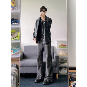 B221 美式ins高街暗黑重工艺宽松微喇牛仔裤 LK23128-P60 控78图片