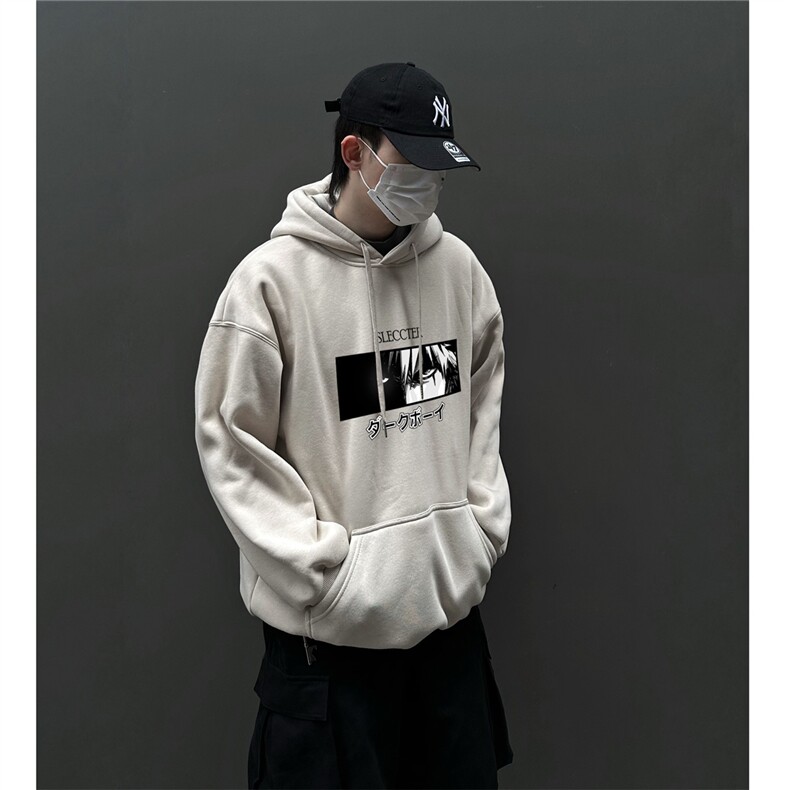 秋冬卡通潮流宽松休闲男连帽卫衣D328-WY23034-薄款P55厚款P65,男装卫衣,电商D328