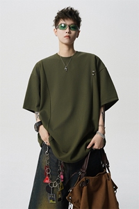 超大码金属标手工设计肌理感短袖T恤8XL-M垂感冰丝半袖DX1220/P38图片