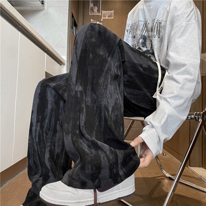 抖音品质新款拼接扎染灯芯绒设计感休闲裤B315-K25497-特p25控48图片