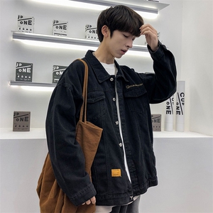港风工装宽松水洗牛仔夹克BF外套男女秋季新款P50图片