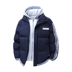棉衣男冬新款男士青年保暖棉服情侣款假两件加厚连帽外套M082-P65，男装棉衣，星座1403A