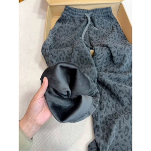 网图有货 豹纹宽松显瘦百搭加绒休闲裤男女A1173-常规P55 加绒P60图片