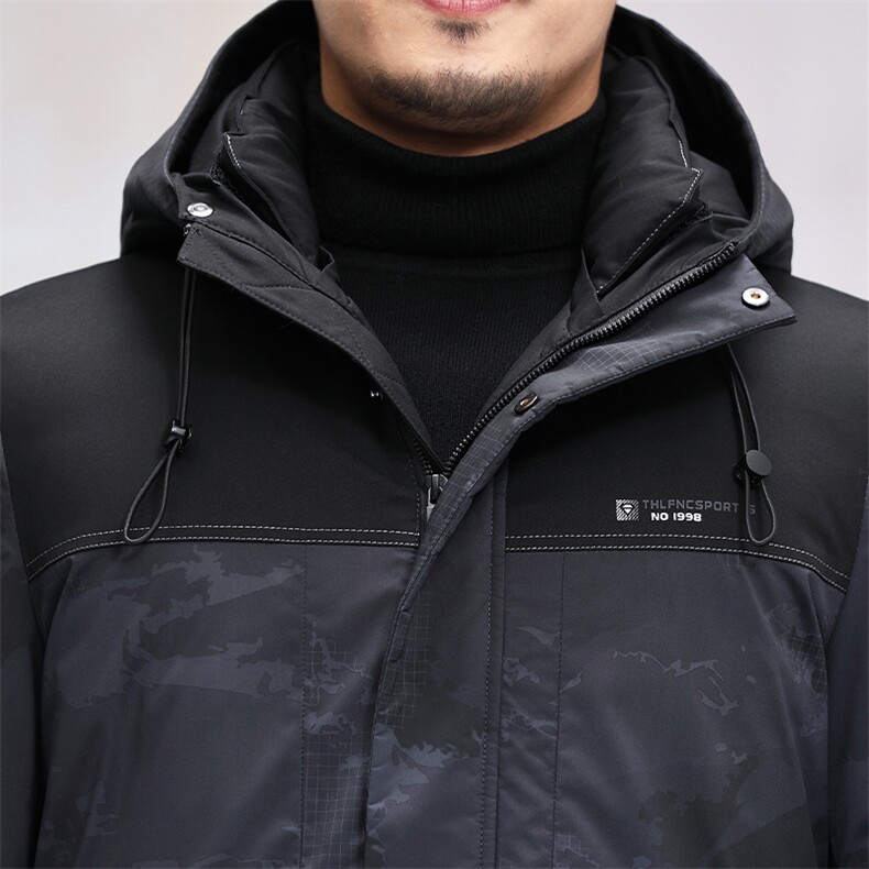 冬季新款羽绒服男休闲迷彩连帽保暖百搭外套中年男装KCN2161-P270,男装羽绒服,电商B212（原钱塘6029）