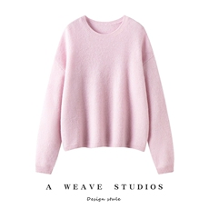 金银丝圆领百搭时尚2025套头衫，女装针织衫/毛衣，兴泰羊绒