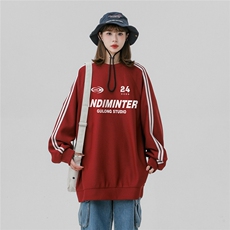 2024中性风字母印花320G珠地圆领时尚卫衣A268-B905P48控68，男装卫衣，电商A268