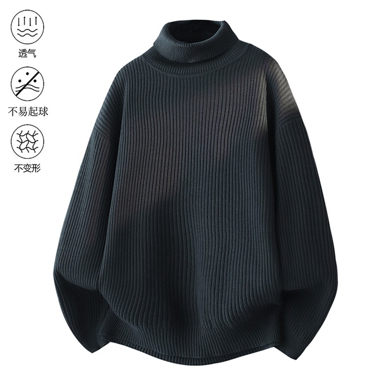 高品质City秋冬加厚设计感纯色街头高领针织毛衣2025 MZ86-P48图片
