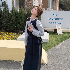 法式轻熟风衬衫马甲套装女2025春新款设计感收腰显瘦阔腿裤三件套图片