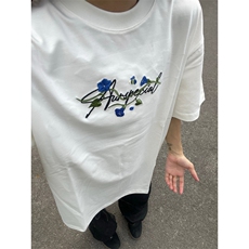 H0960-P35原版全刺绣内里铺布纯棉包边拉肩情侣款短袖T恤，女装T恤，星座617A-2