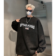 抖音得物供货提供视频秋冬重磅美式麂皮绒圆领卫衣JY392，男装卫衣，电商A486